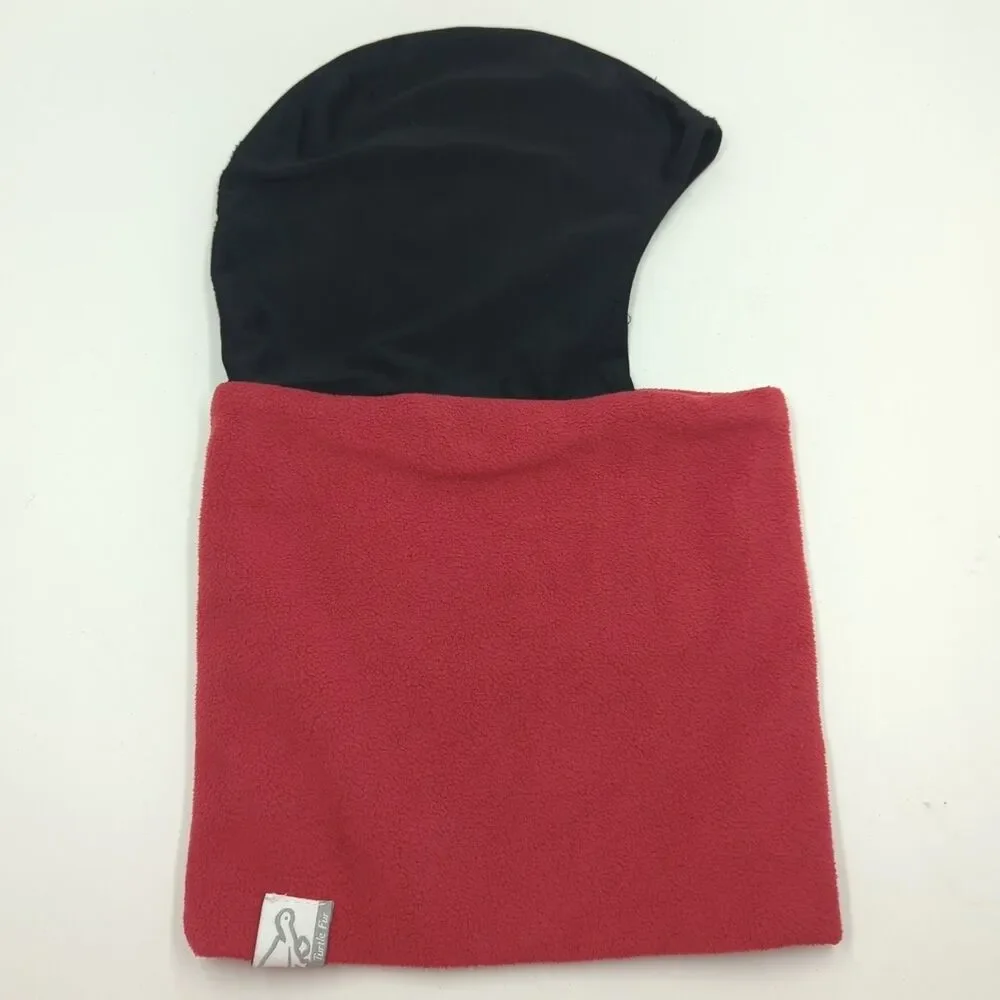 Turtle Fur Balaclava Hood Neck Warmer Red Black Fleece Ski Snowboard